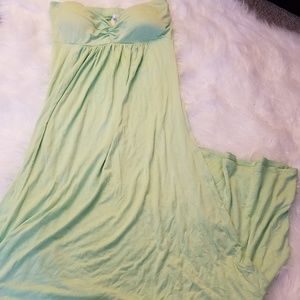 Strapless Mint Green Maxi Dress